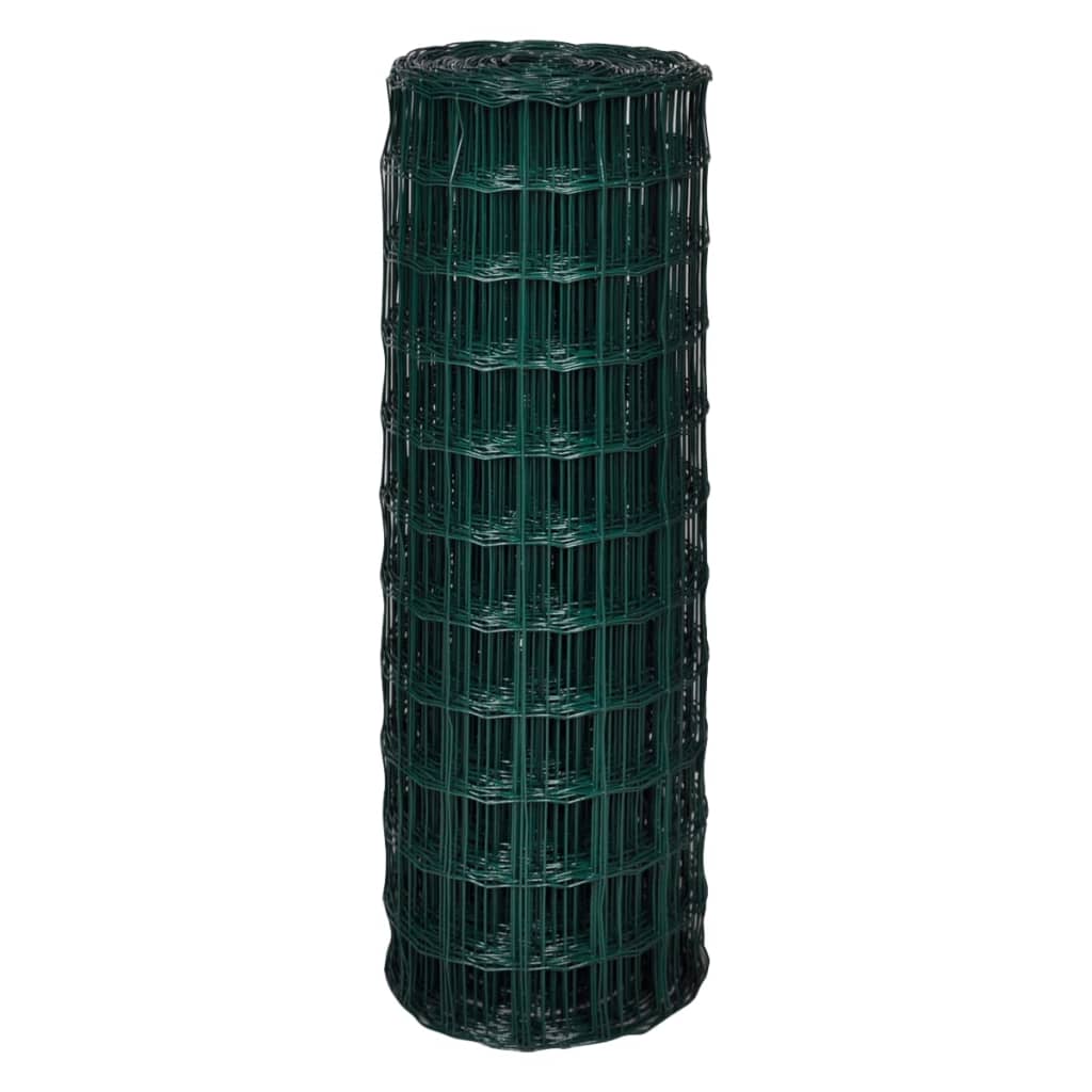 vidaXL Grillage Euro en acier 25 x 1,7 m Vert