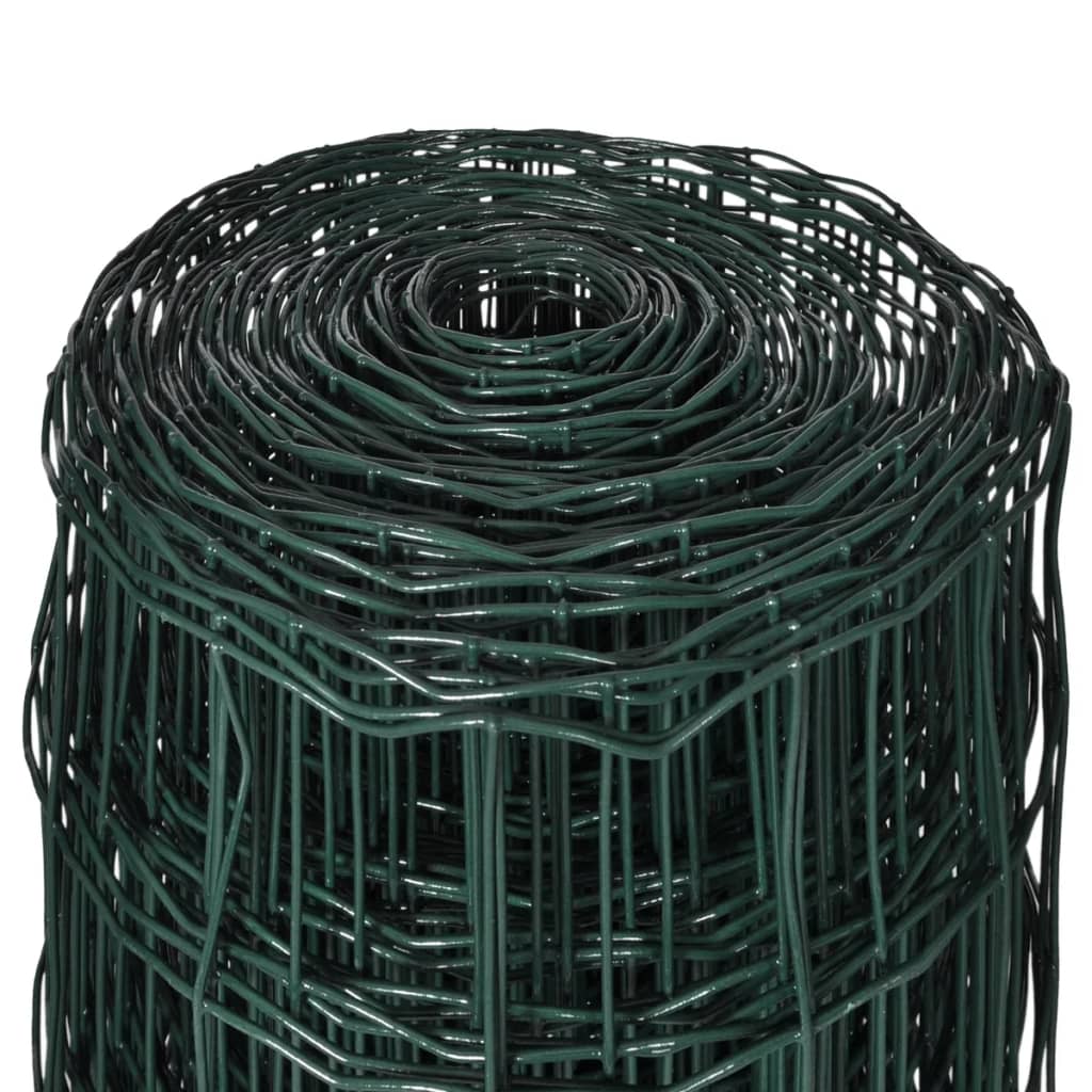vidaXL Grillage Euro en acier 25 x 1,7 m Vert