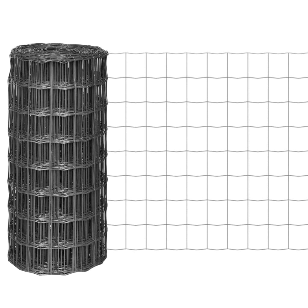 vidaXL Clôture en grillage métallique 10 x 0,8 m acier gris