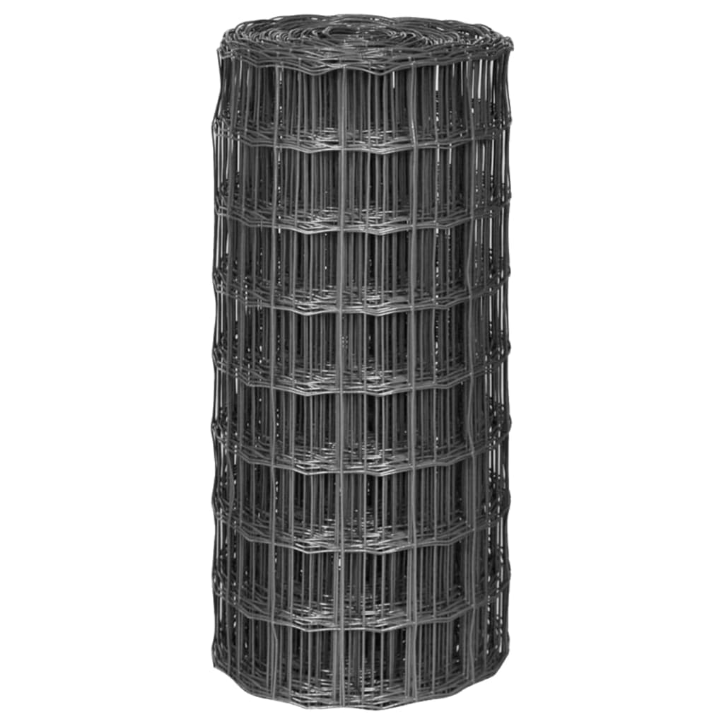 vidaXL Clôture en grillage métallique 10 x 0,8 m acier gris