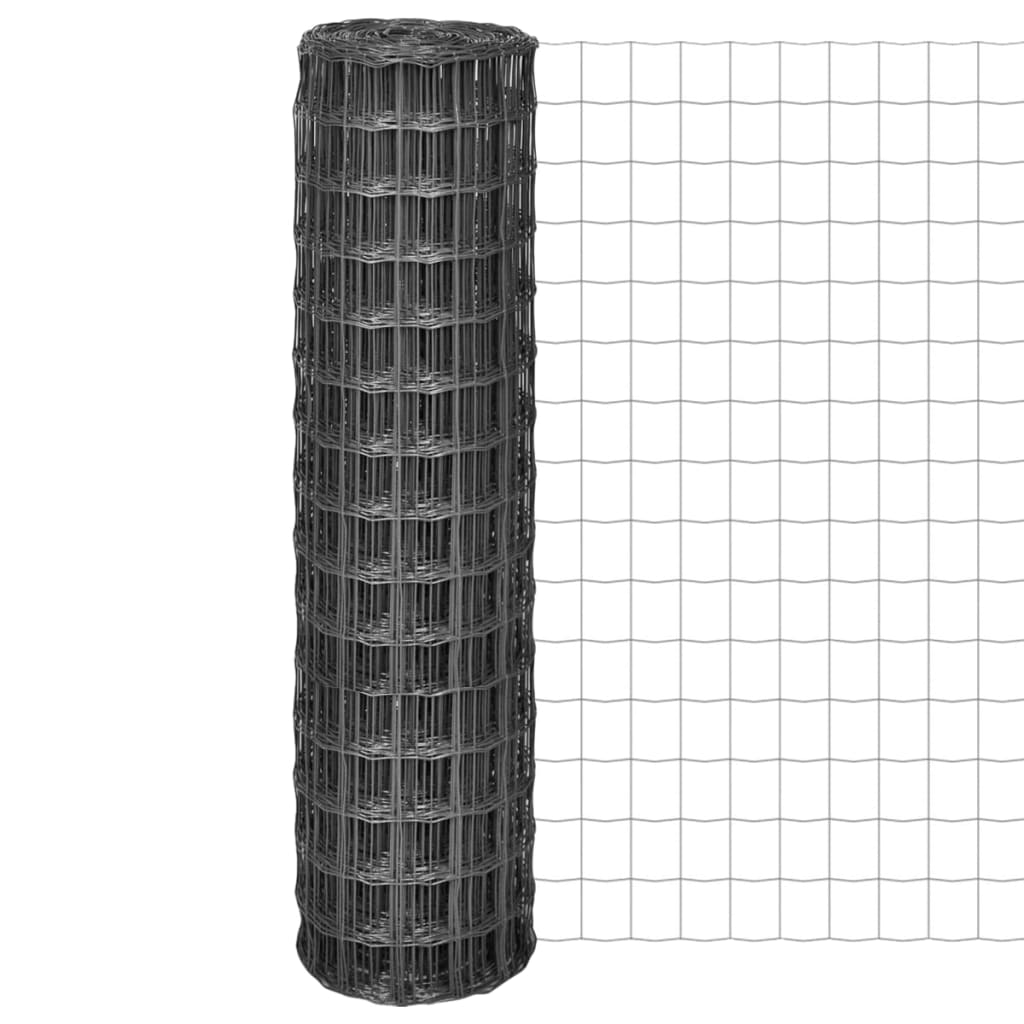 vidaXL Clôture à mailles soudées en acier 10 x 1,5 m Gris
