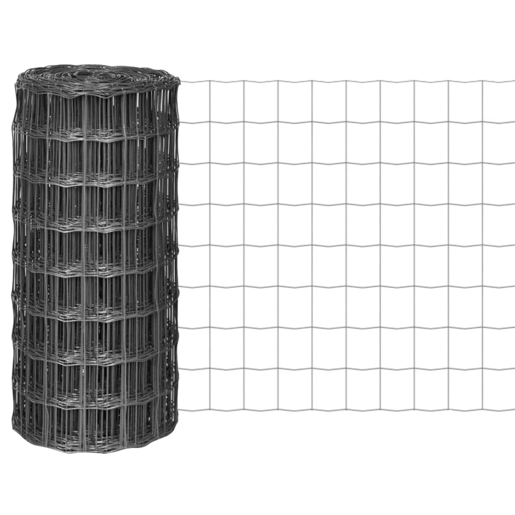 vidaXL Clôture Euro en acier 25 x 0,8 m Gris