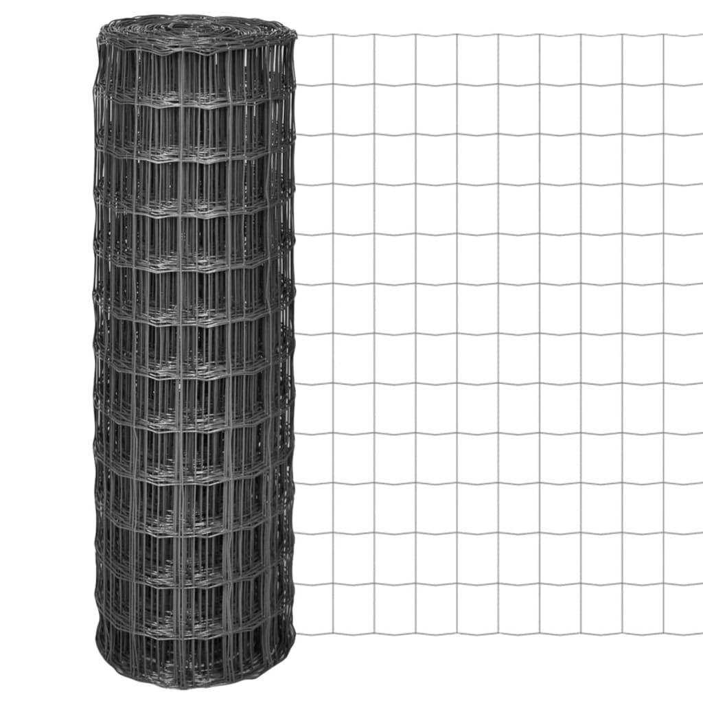 vidaXL Grillage européen en acier 25 x 1,2 m Gris