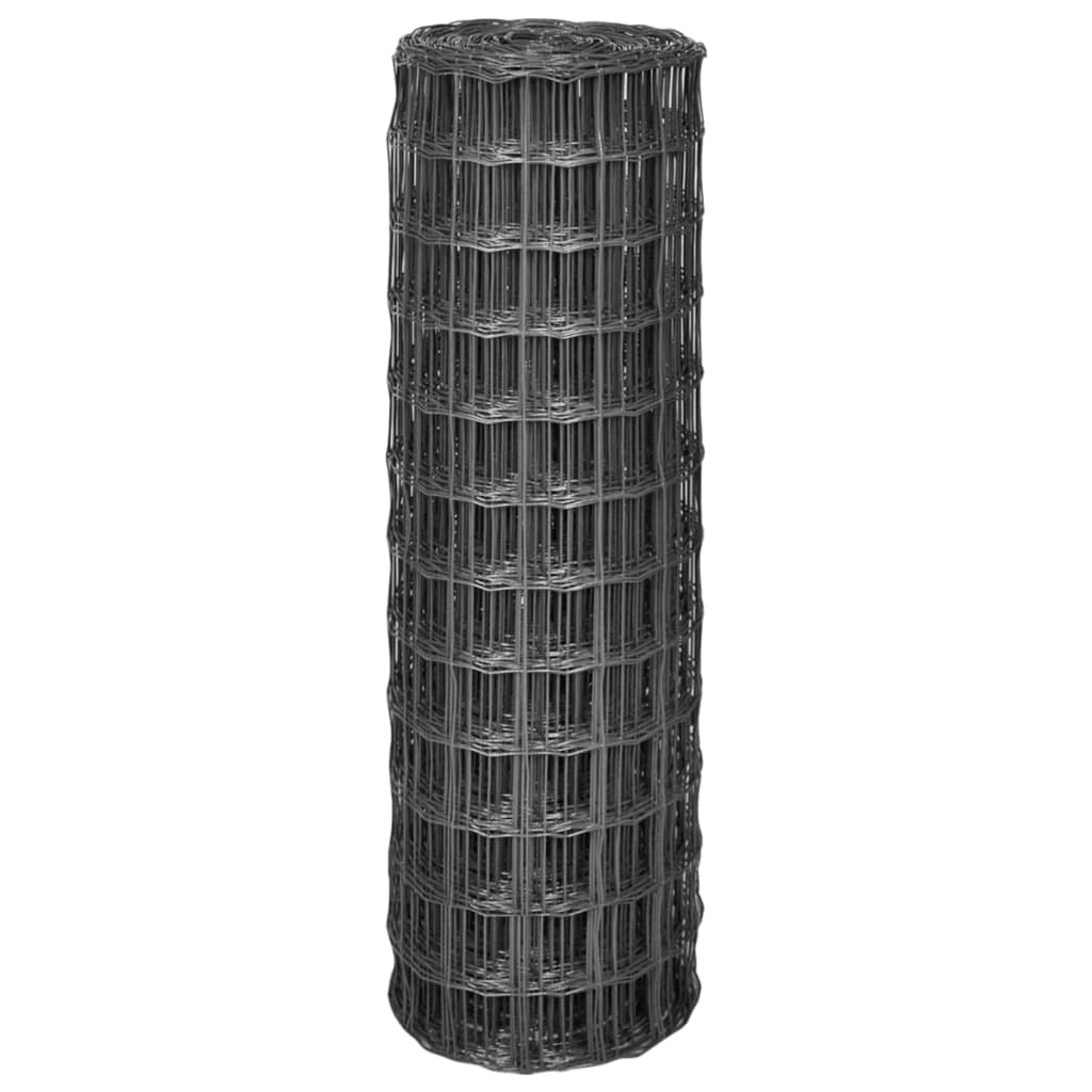 vidaXL Grillage européen en acier 25 x 1,2 m Gris