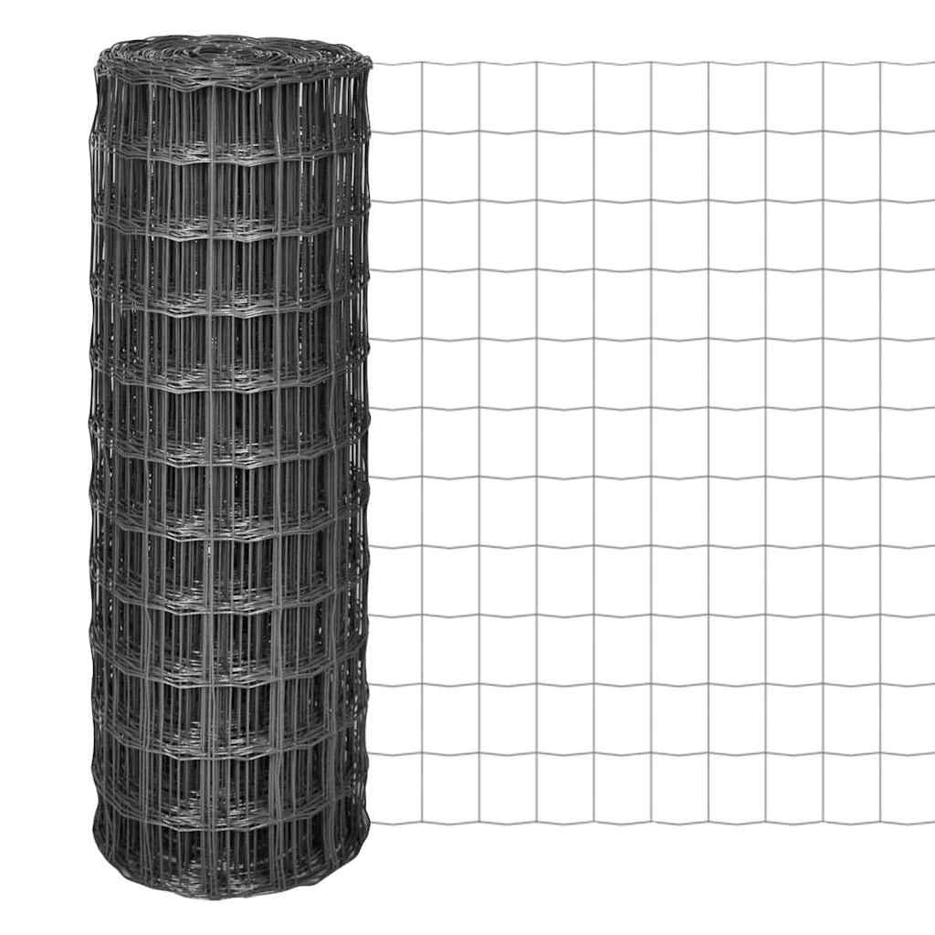 vidaXL Clôture Euro en acier 25 x 0,8 m Gris