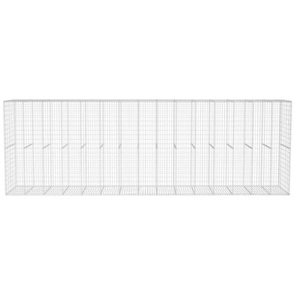 vidaXL Mur de gabions avec couvercle en acier galvanisé 600x50x200 cm