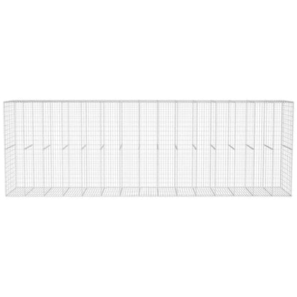 vidaXL Mur de gabions avec couvercle en acier galvanisé 600x50x200 cm