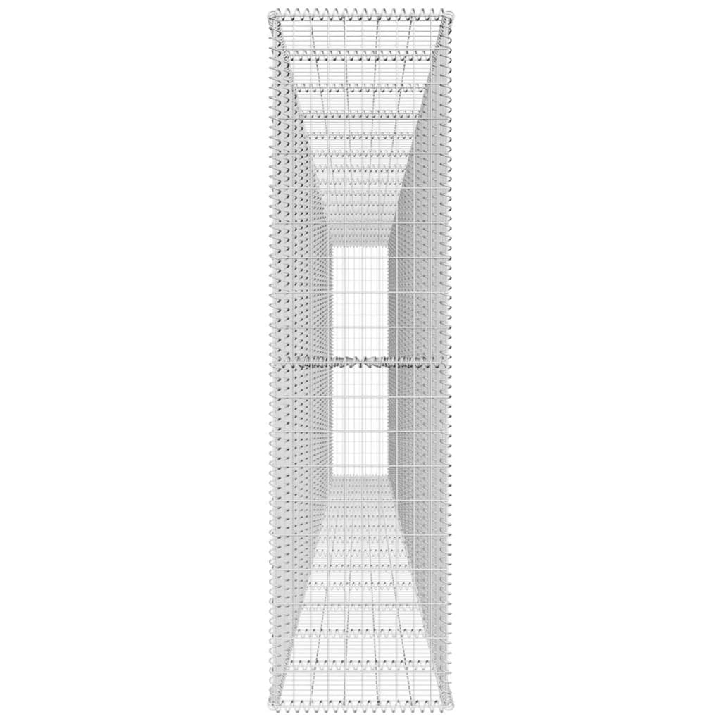 vidaXL Mur de gabions avec couvercle en acier galvanisé 600x50x200 cm