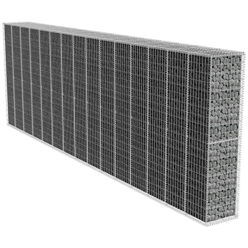 vidaXL Mur de gabions avec couvercle en acier galvanisé 600x50x200 cm