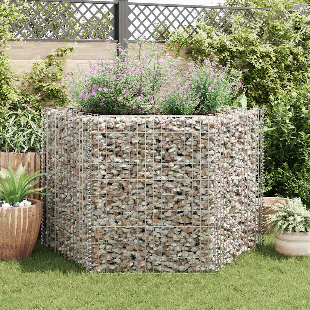 vidaXL Sechseckiges Gabionen-Hochbeet 160×140×100 cm