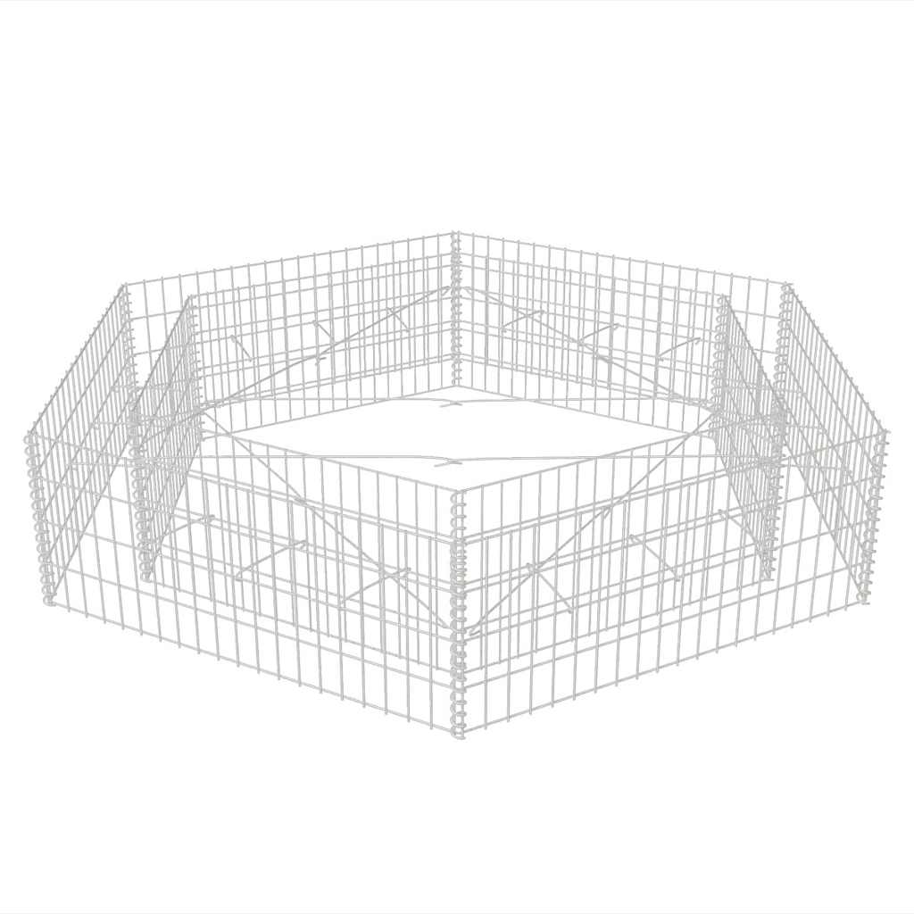 vidaXL Sechseckiges Gabionen-Hochbeet 200x173x40 cm