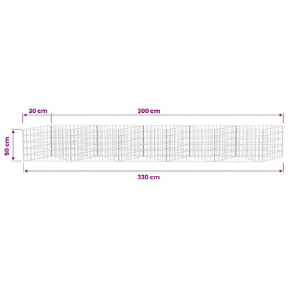 vidaXL Jardinière gabion Bac à fleurs surélevé Acier 300 x 30 x 50 cm