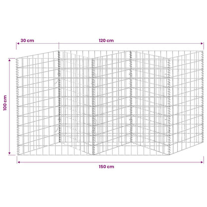 vidaXL Gabionen jardinière, potager surélevé en acier 120×30×100 cm