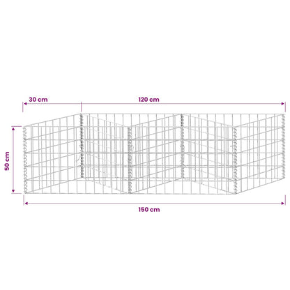 vidaXL Jardinière gabion Bac de culture surélevé en acier 120 x 30 x 50 cm