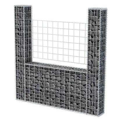 vidaXL Panier de gabions en forme de U Acier 160×20×150 cm