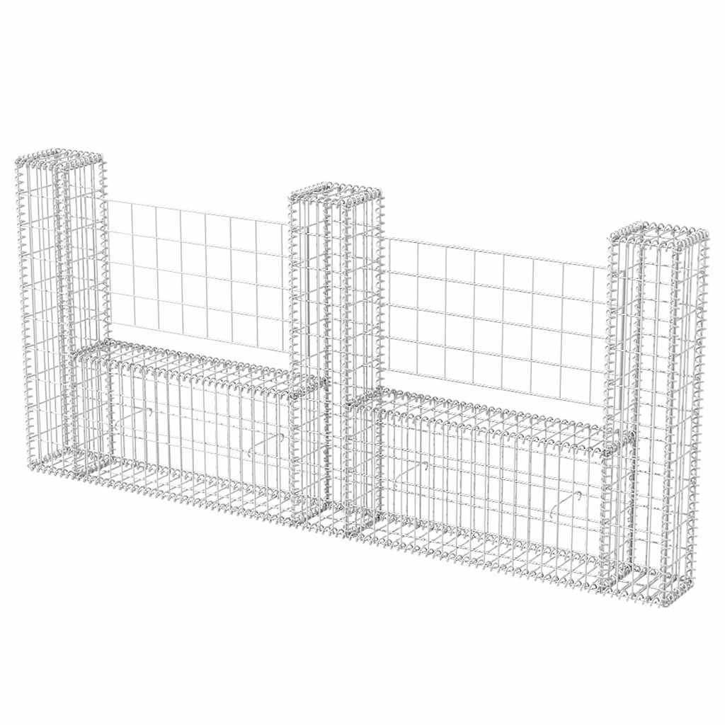 vidaXL Panier de gabions en acier en U 240×20×100 cm