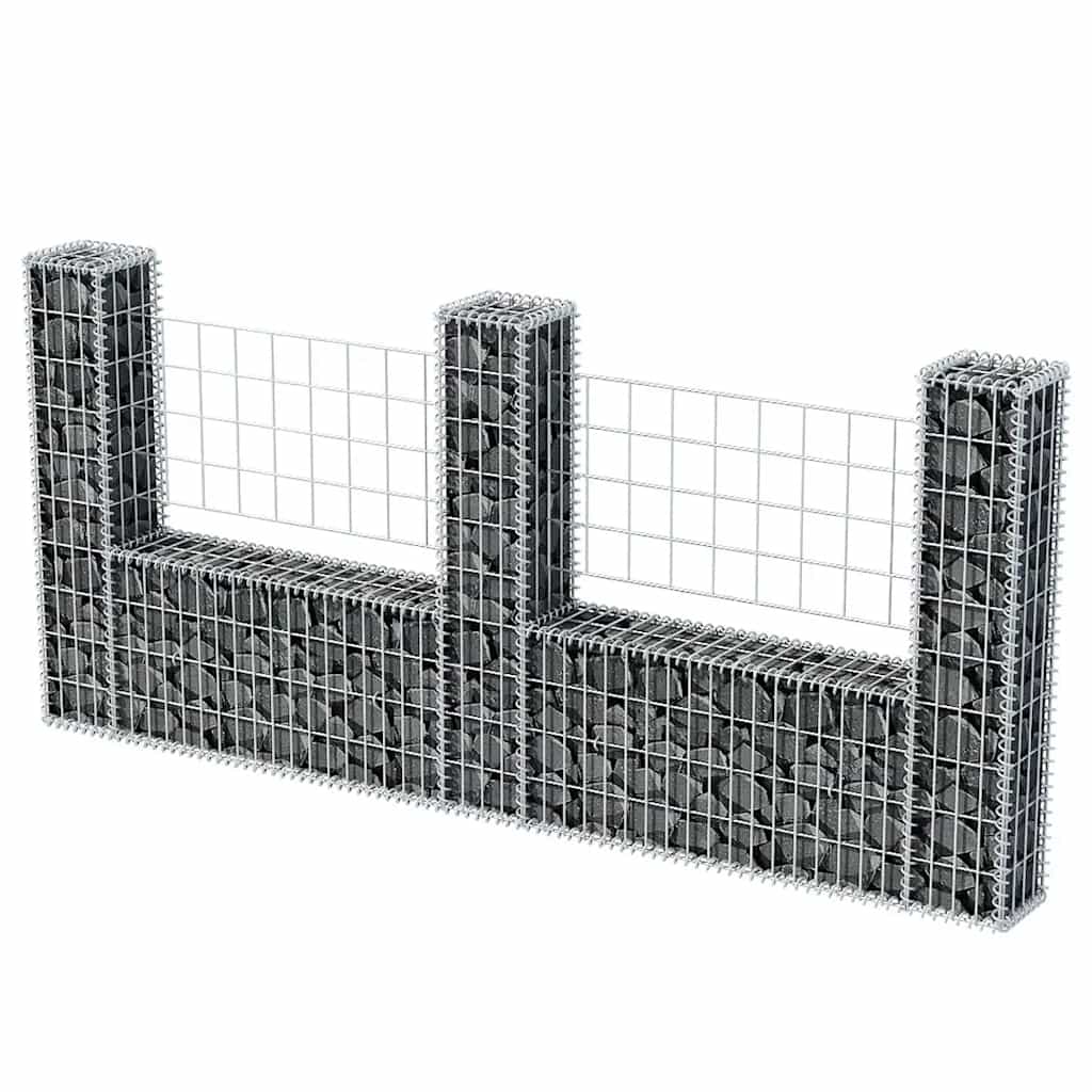 vidaXL Panier de gabions en acier en U 240×20×100 cm