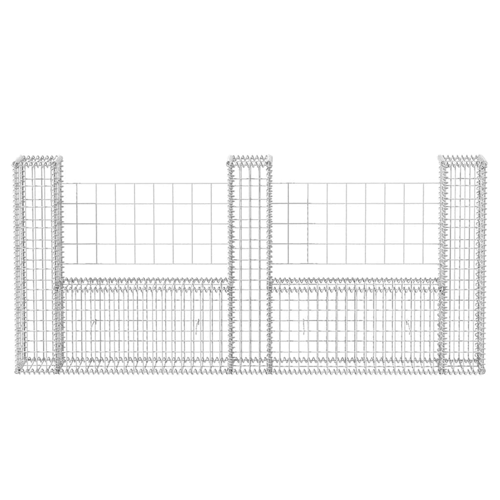 vidaXL Panier de gabions en acier en U 240×20×100 cm