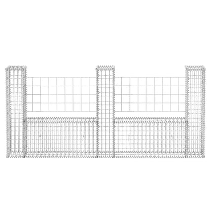vidaXL Panier de gabions en acier en U 240×20×100 cm