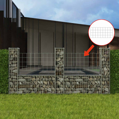 vidaXL Panier de gabions en acier en U 240×20×100 cm