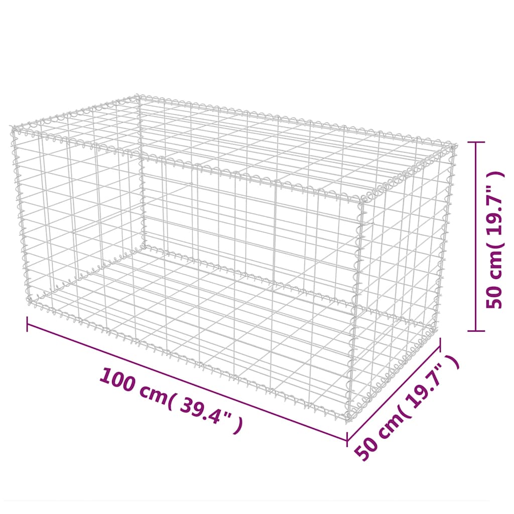 vidaXL Panier de gabion en acier 100×50×50 cm