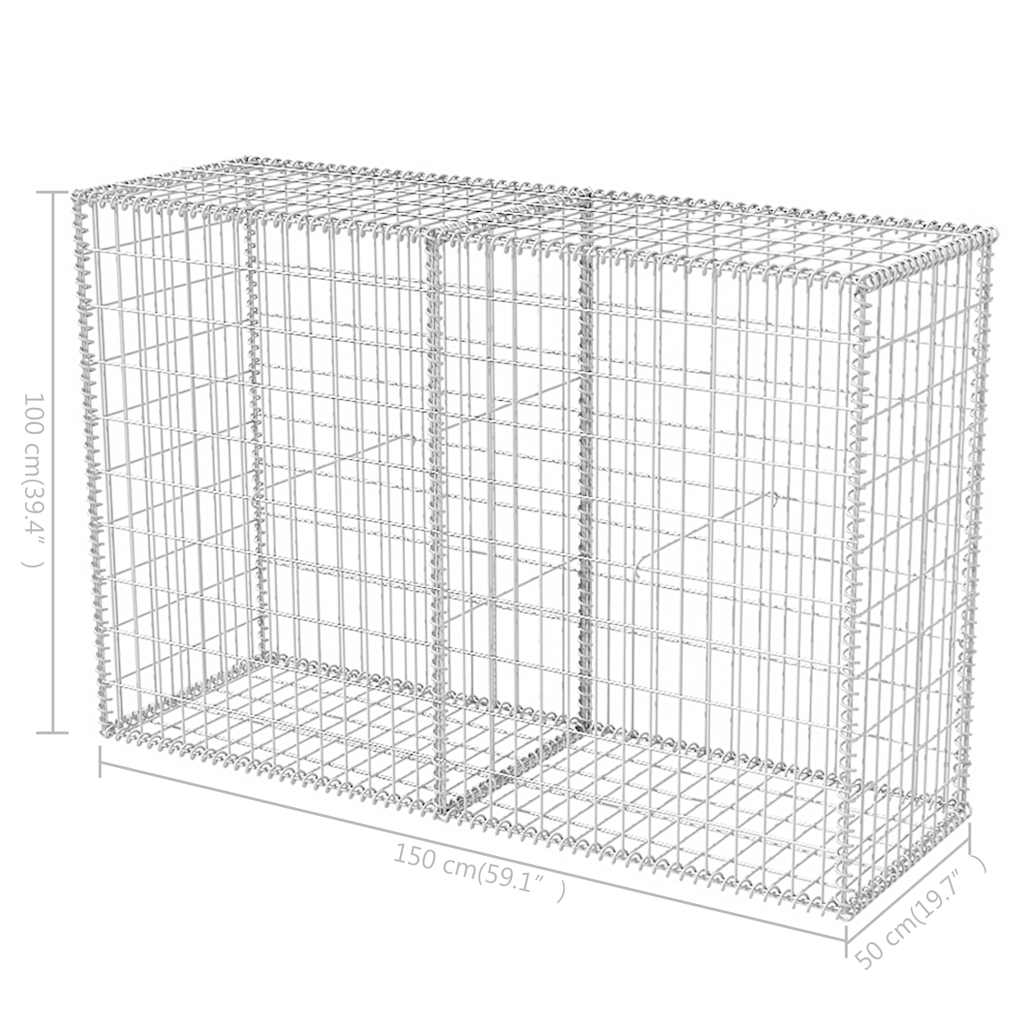vidaXL Panier de gabion en acier 150 x 50 x 100 cm