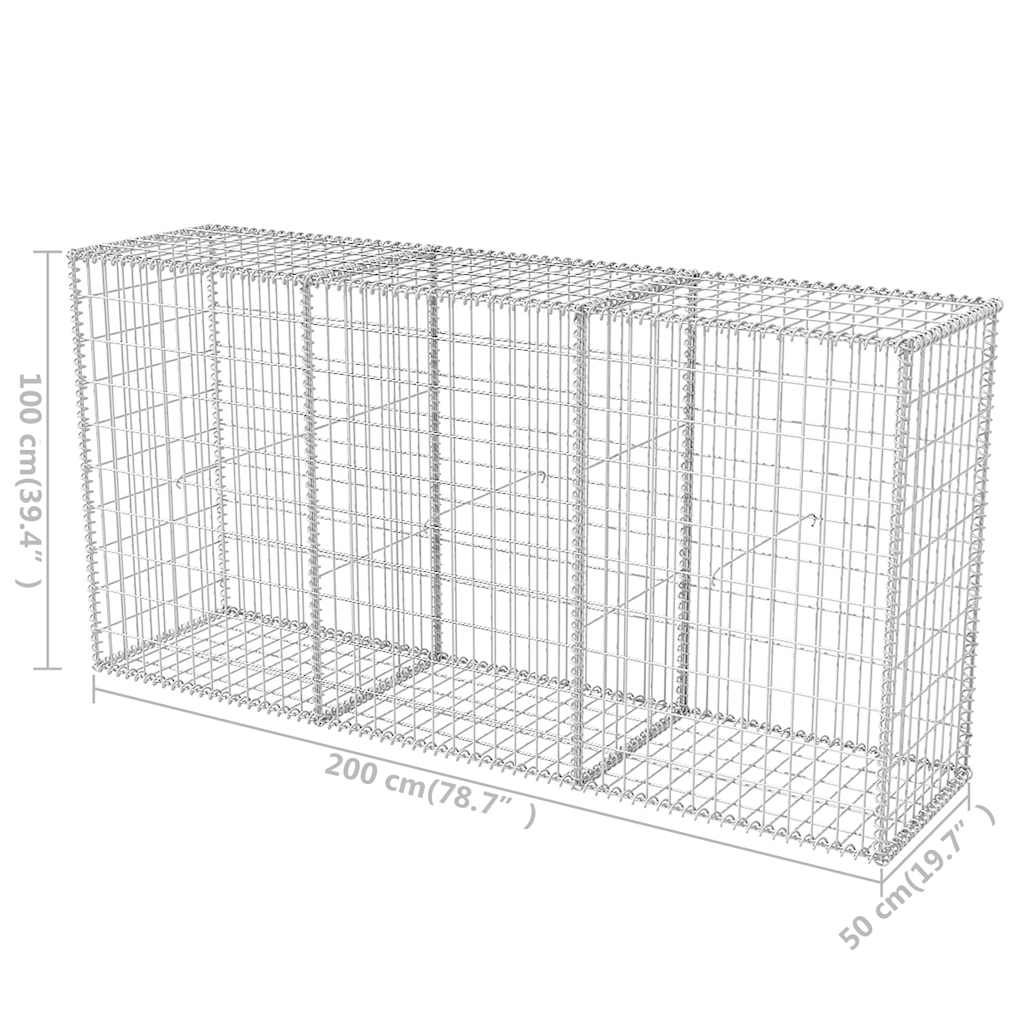 vidaXL Cage de gabion en acier 200×50×100 cm