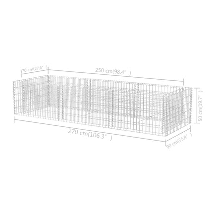 vidaXL Gabionen-Hochbeet Stahl 270×90×50 cm