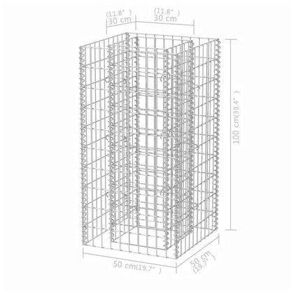 vidaXL Gabionen-Hochbeet Stahl 50×50×100 cm