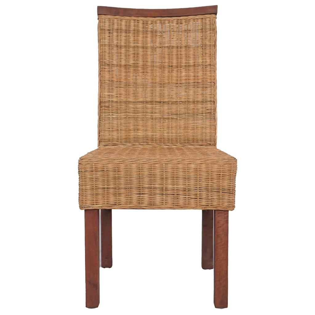 vidaXL Chaises de salle à manger 2 pcs Marron Rotin naturel