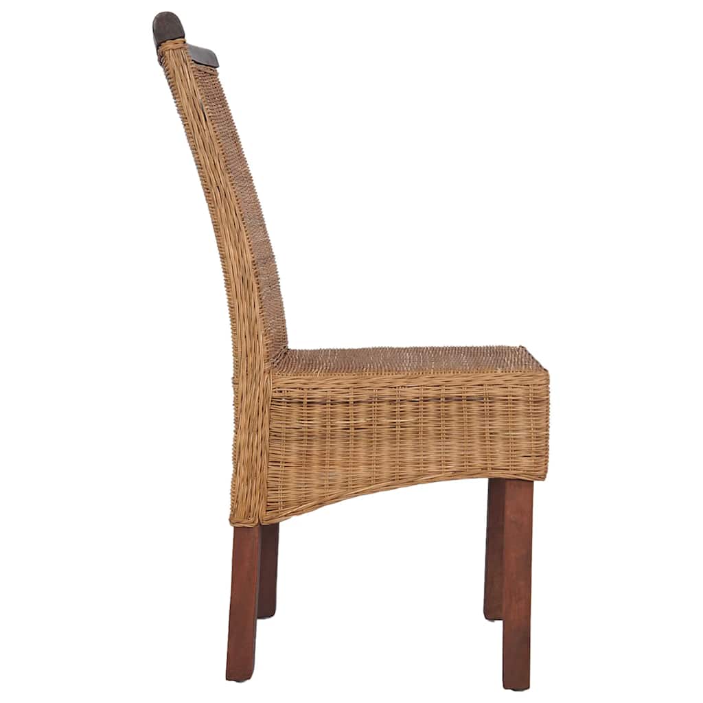 vidaXL Chaises de salle à manger 2 pcs Marron Rotin naturel