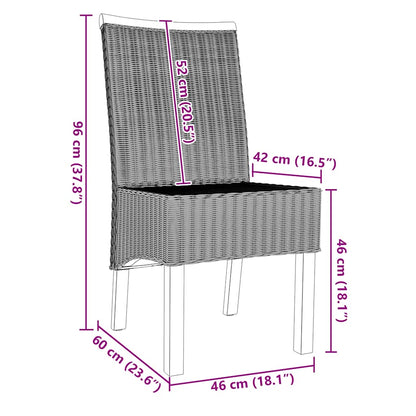vidaXL Chaises de salle à manger 2 pcs Marron Rotin naturel