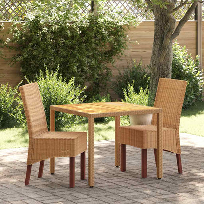 vidaXL Esszimmerstühle 2 Stk. Braun Natürliches Rattan