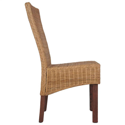 vidaXL Esszimmerstühle 2 Stk. Braun Natürliches Rattan
