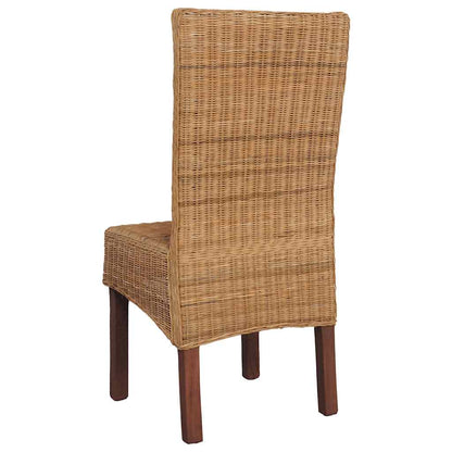 vidaXL Esszimmerstühle 2 Stk. Braun Natürliches Rattan