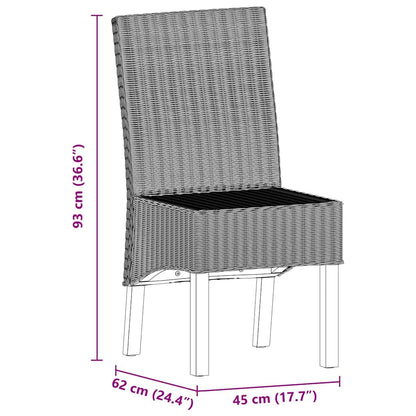 vidaXL Esszimmerstühle 2 Stk. Braun Natürliches Rattan