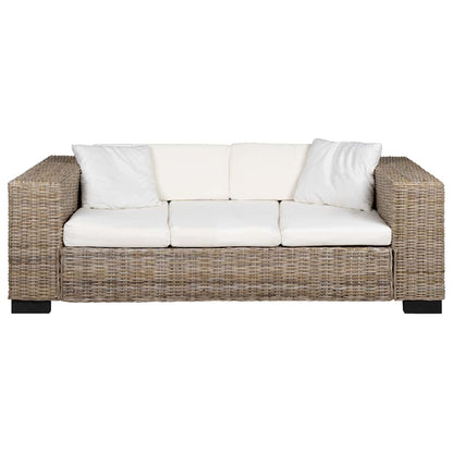 vidaXL 3-Sitzer Sofa Echtes Rattan