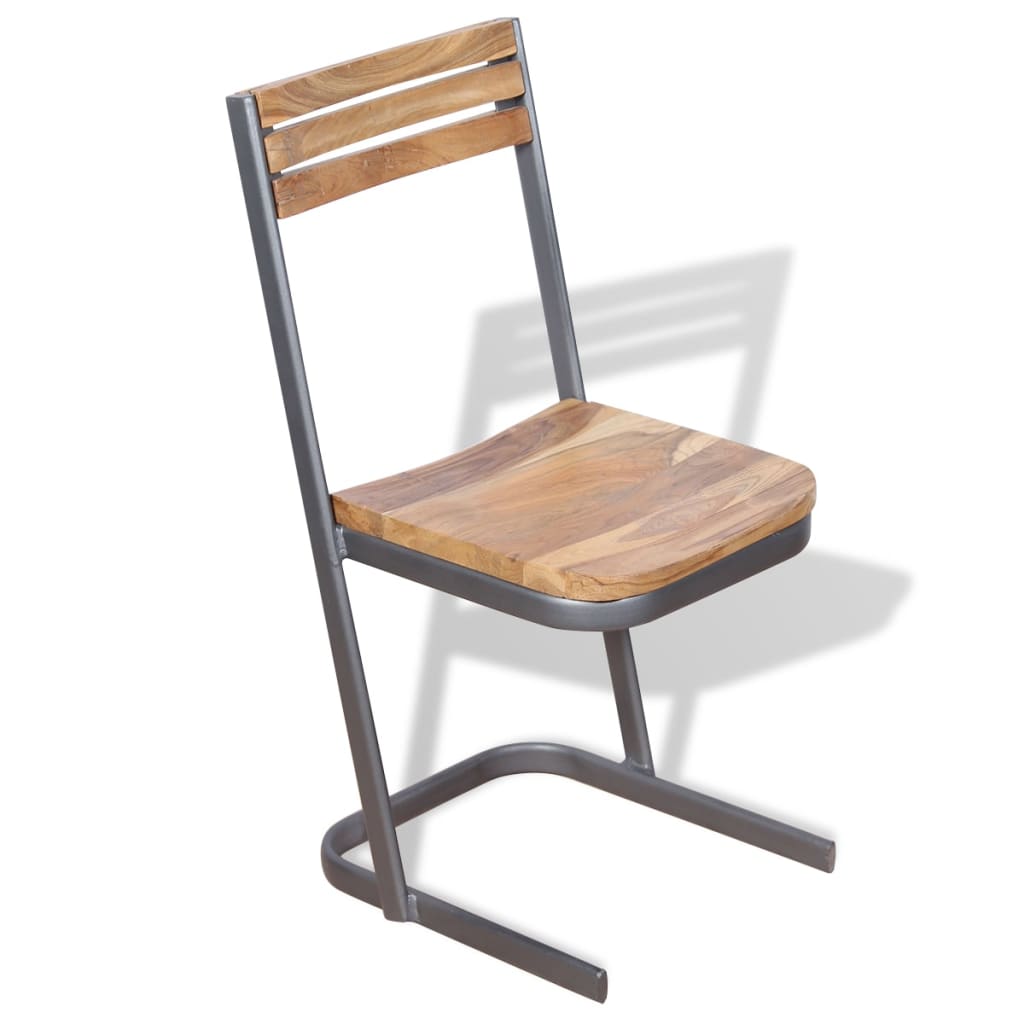 vidaXL Esszimmerstühle 2 Stk. Massivholz Teak