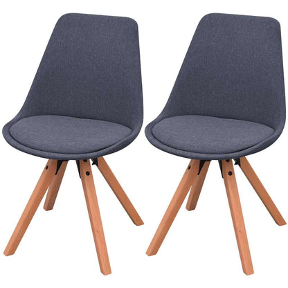 vidaXL Esszimmerstühle 2 Stk. Dunkelgrau Stoff