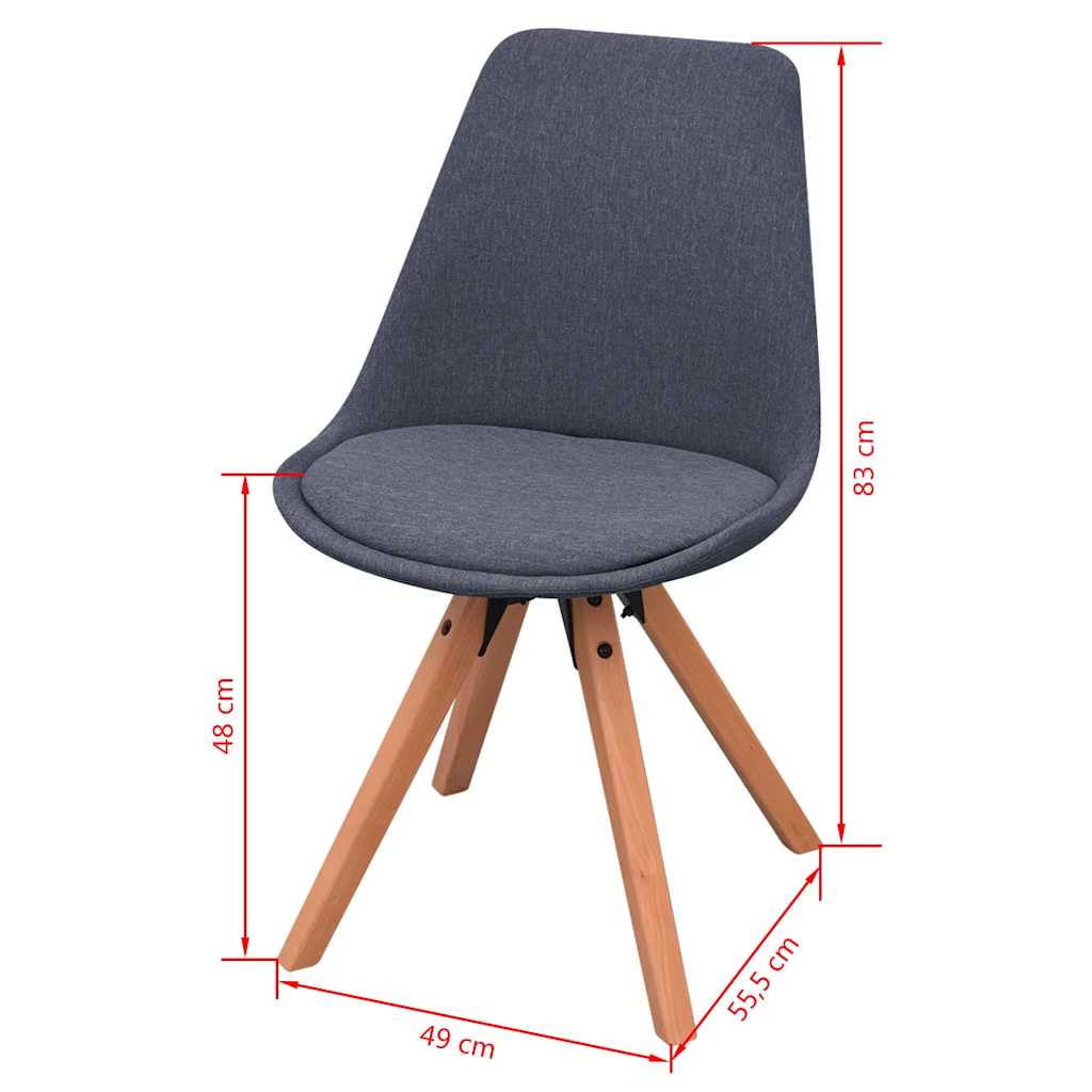 vidaXL Esszimmerstühle 2 Stk. Dunkelgrau Stoff