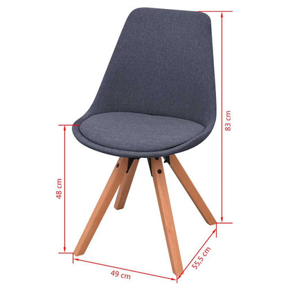 vidaXL Esszimmerstühle 2 Stk. Dunkelgrau Stoff