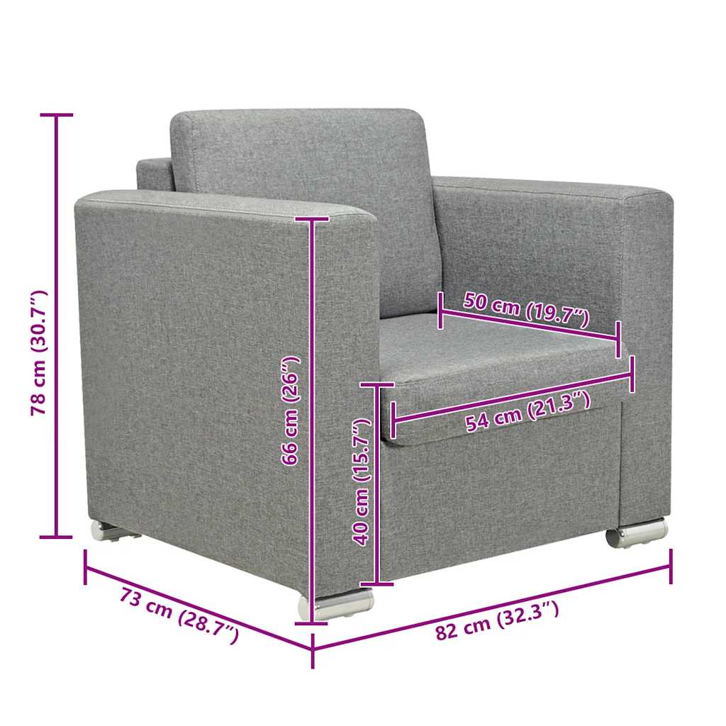 vidaXL Sessel Hellgrau Stoff