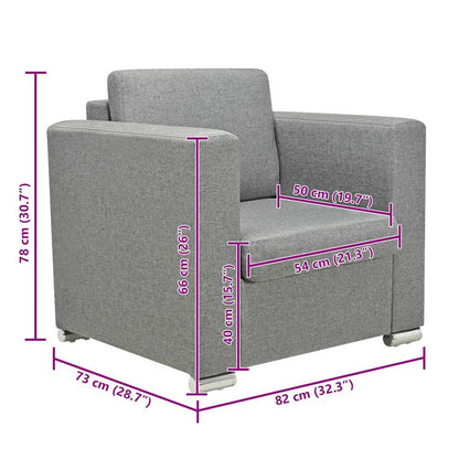 vidaXL Sessel Hellgrau Stoff