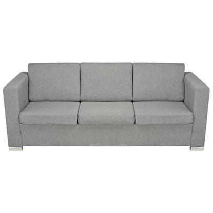 vidaXL 3-Sitzer-Sofa Stoff Hellgrau