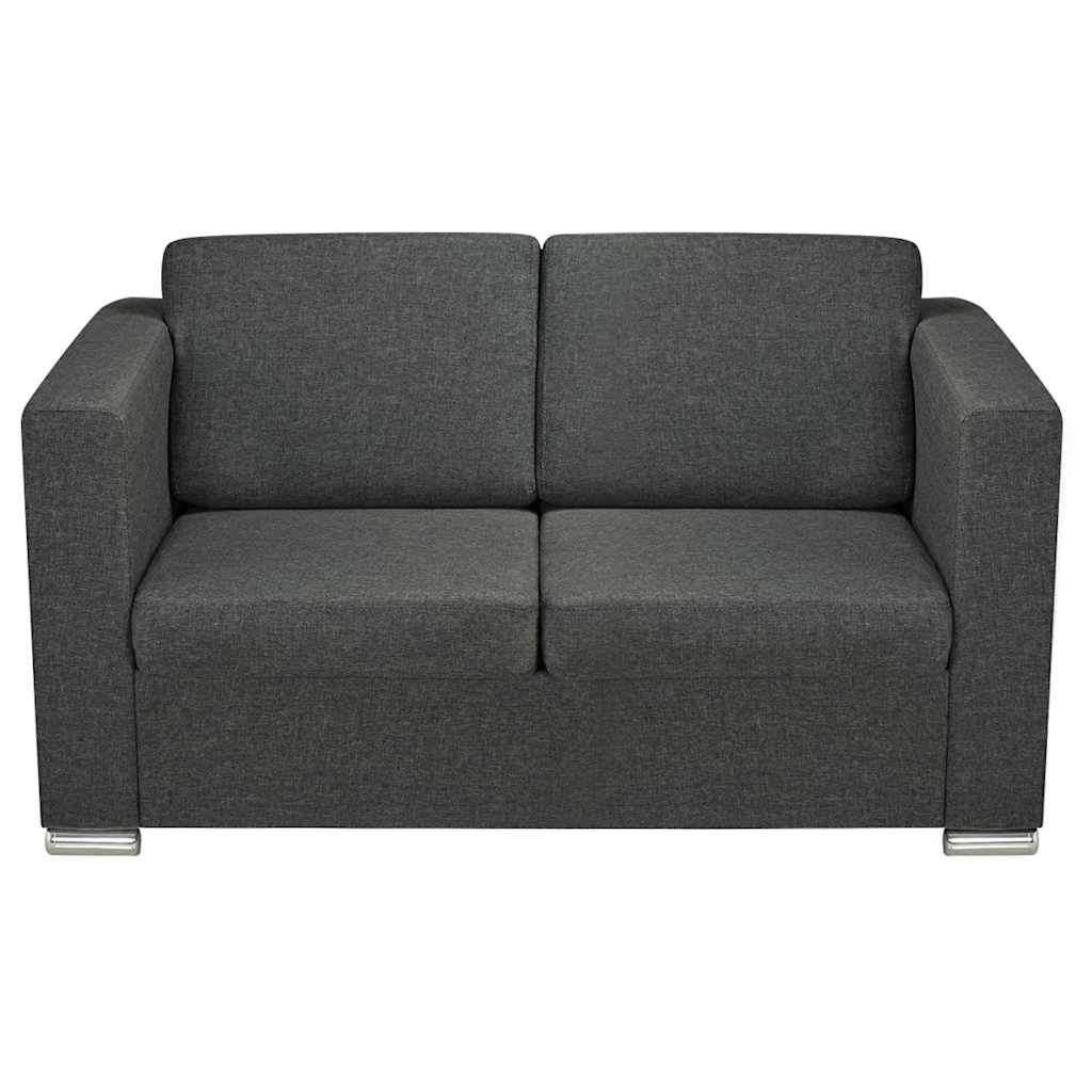 vidaXL Sofa 2-Sitzer Stoff Dunkelgrau