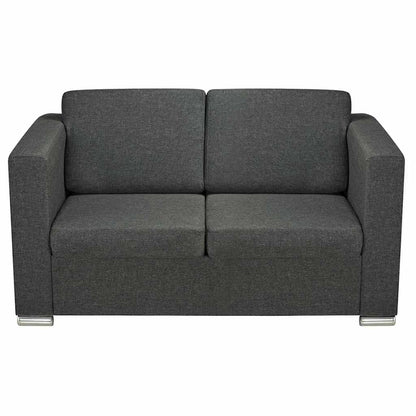 vidaXL Sofa 2-Sitzer Stoff Dunkelgrau