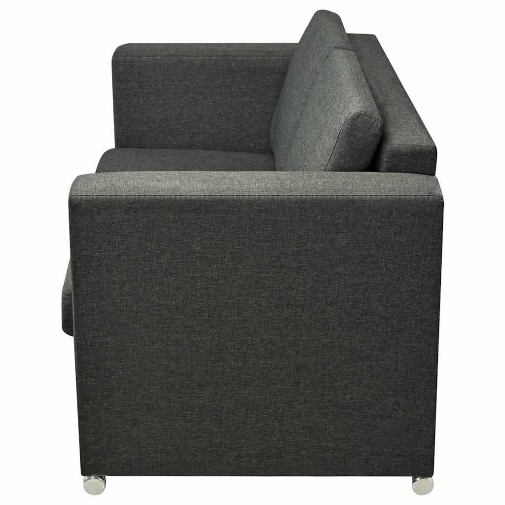 vidaXL Sofa 2-Sitzer Stoff Dunkelgrau