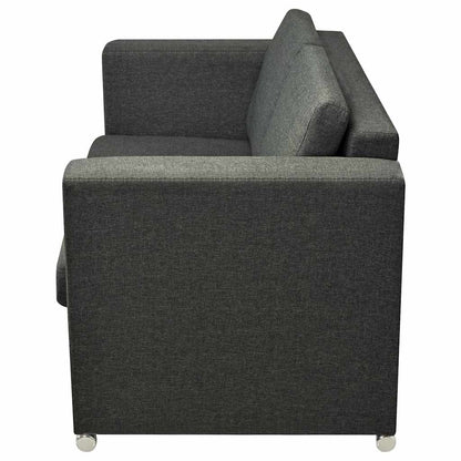 vidaXL Sofa 2-Sitzer Stoff Dunkelgrau