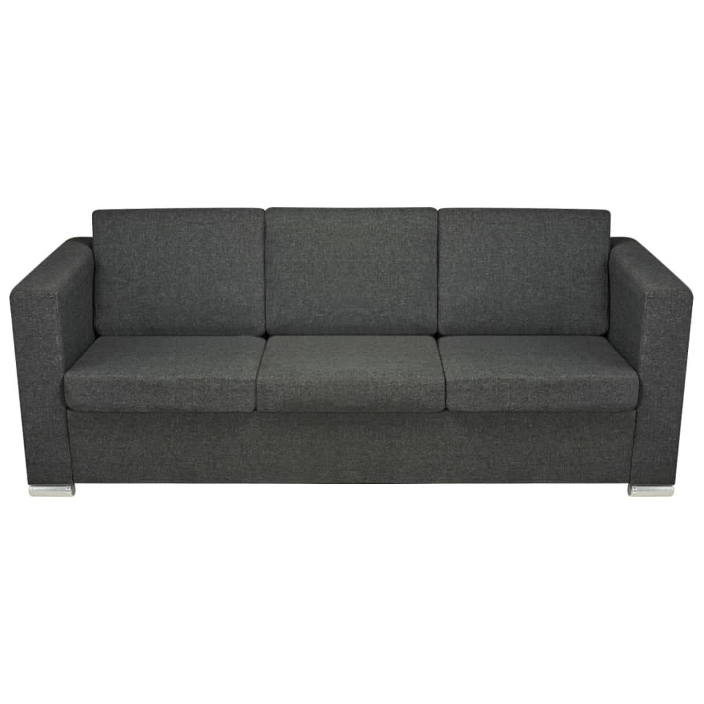 vidaXL 3-Sitzer Sofa Stoff Dunkelgrau