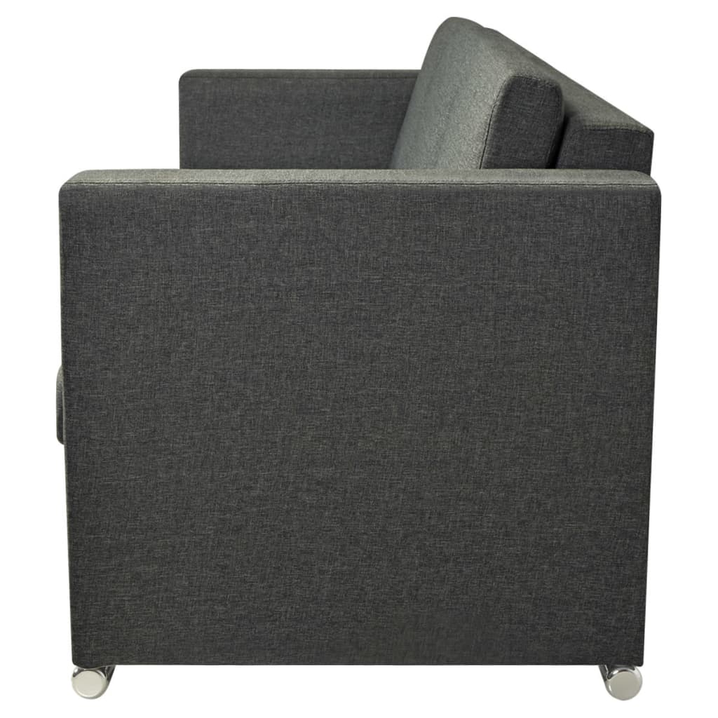 vidaXL 3-Sitzer Sofa Stoff Dunkelgrau